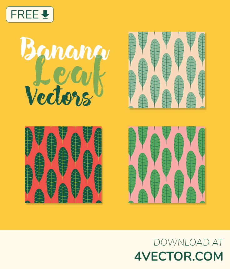 free download vibrant banana leaf vectors in 3 different colour templates