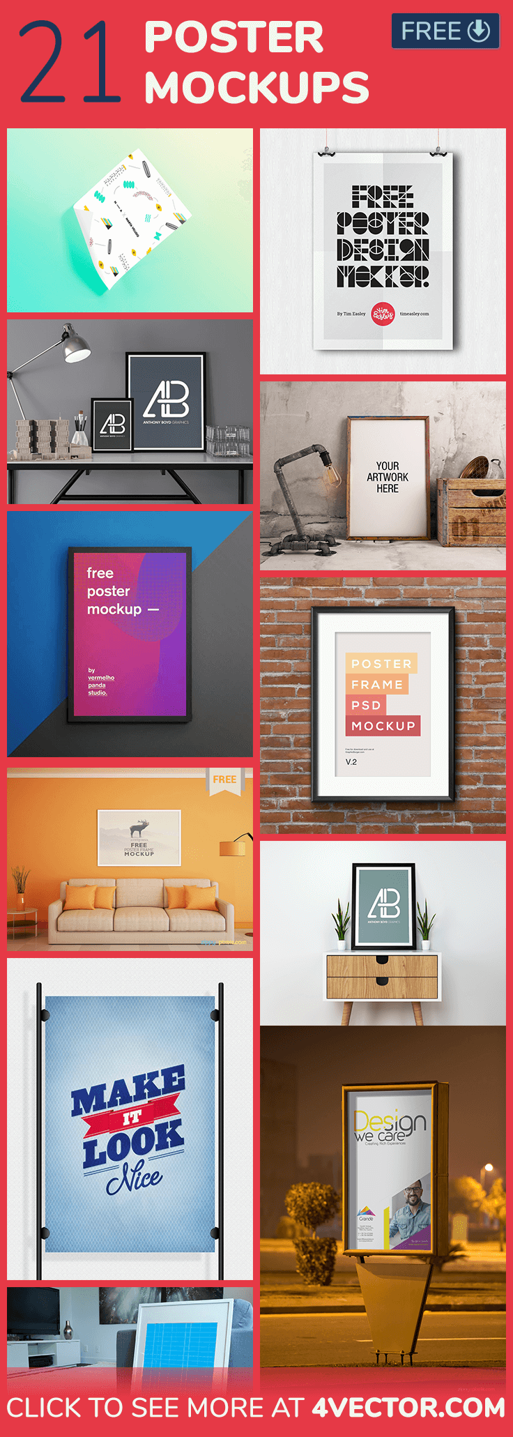 psd flyer and poster mockup collection