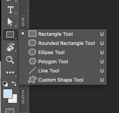 where to find rectangle tool in Photoshop