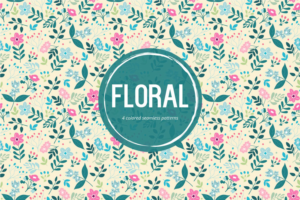 floral background in 4 different colors