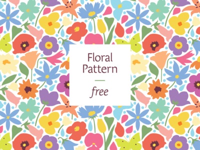 Image of free colourful floral vector pattern