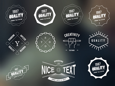 Image of 11 hipster style badges collection