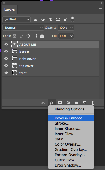 bevel and emboss effect in Photoshop