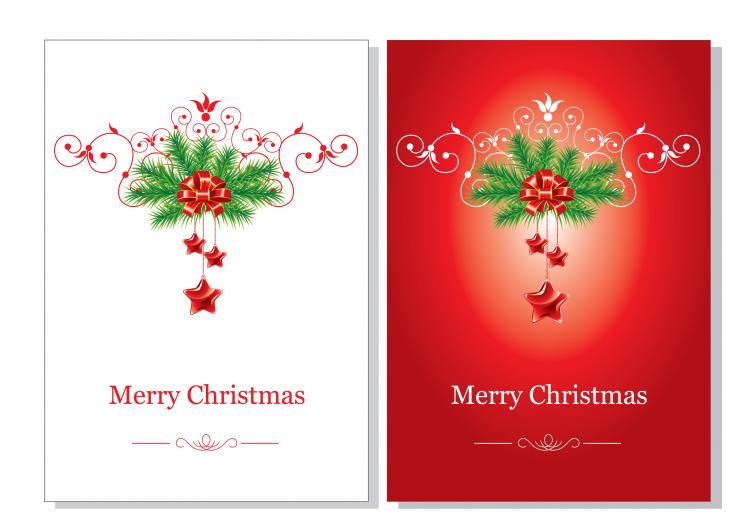Beautiful christmas cards vector Free Vector / 4Vector