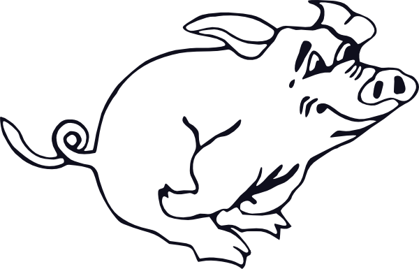 Outline Running Pig clip art Free Vector / 4Vector
