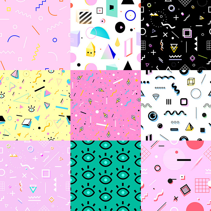 9 seamless geometric patterns