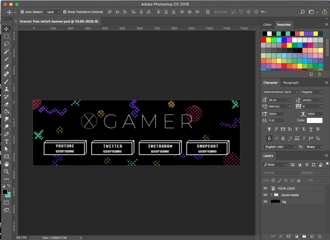 Free Twitch Banner Template in PSD (and How-To) / 4Vector