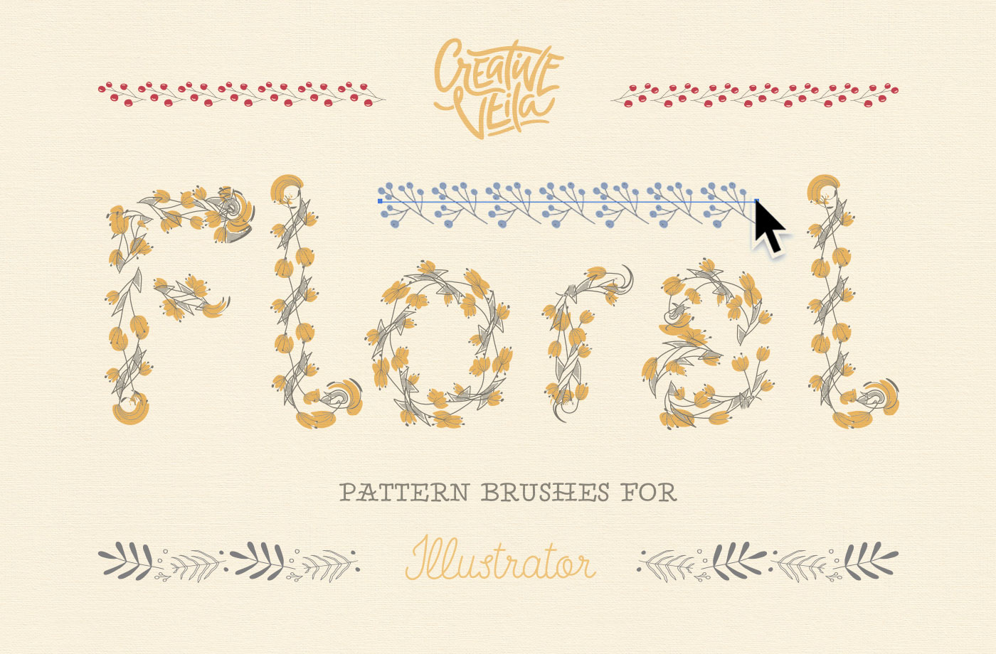 floral pattern brushes