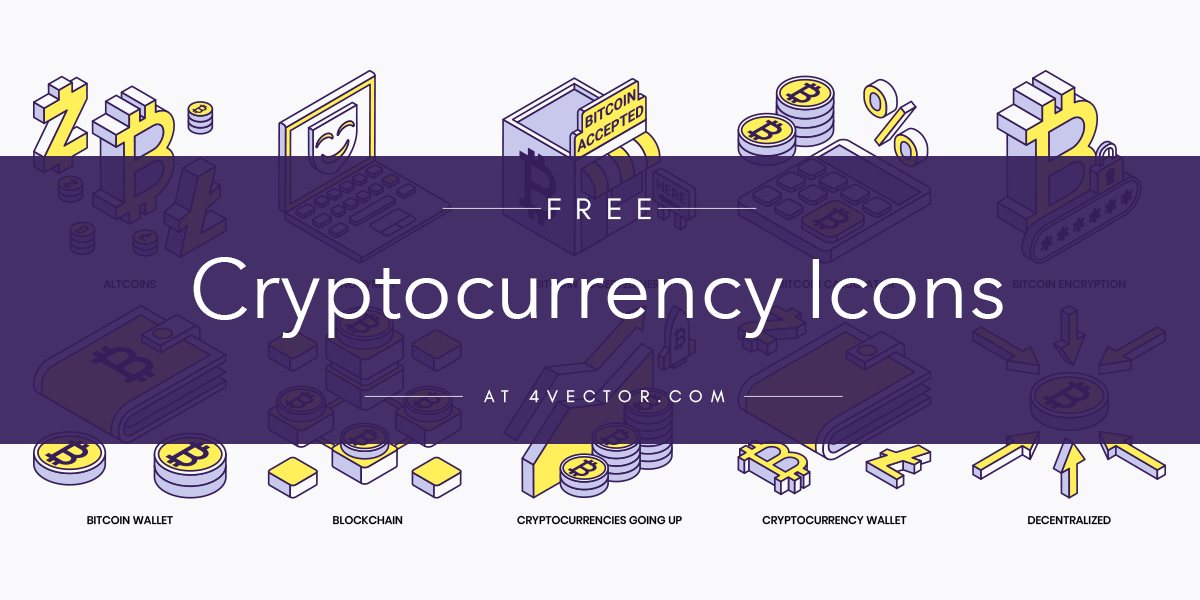 10 free cryptocurrency isometric icons