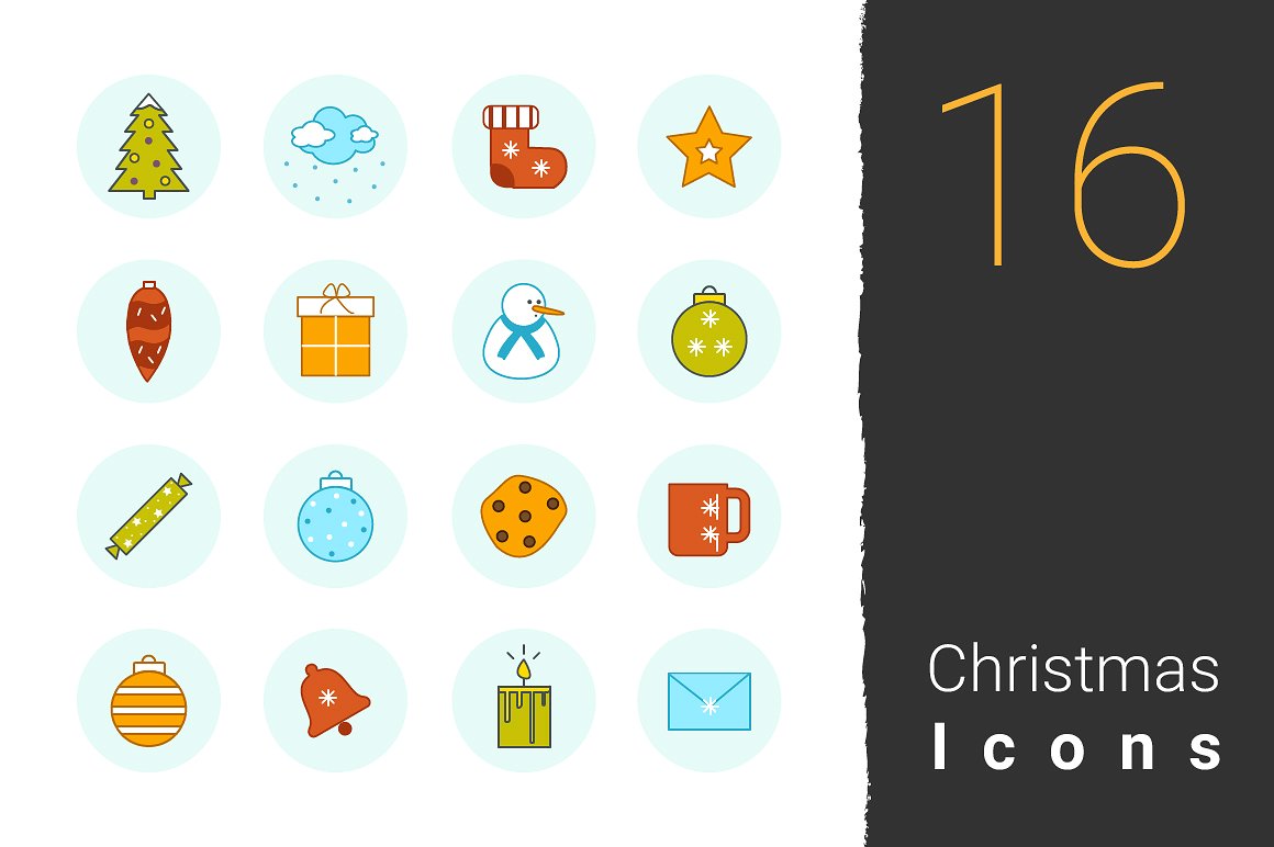 Download 16 Free Christmas Flat Vector Icons To Download In Ai Format 4vector SVG Cut Files