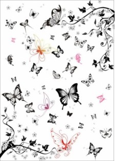 free vector The super multi black and white butterfly vector set
