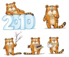 free vector Cute little tiger cover figure vector