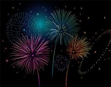 free vector Colorful fireworks vector