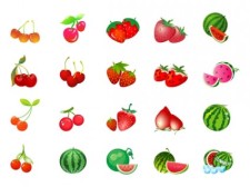 free vector Cherry strawberry watermelon vector