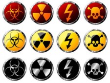 free vector Nuclear radiation hazard warning signs vector