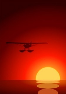 free vector Sunset vector under plane