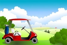 free vector Golf course under the blue sky vector
