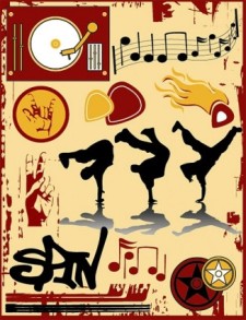 free vector The trend of musical elements vector