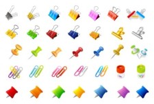 free vector Office supplies and the pins of the clip vector