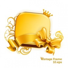 free vector Gold crown ribbon bow vector