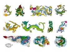 free vector Chinese classical dragon vector of the nine