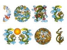 free vector Chinese classical dragon vector of the three