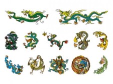free vector Chinese classical dragon vector of the four