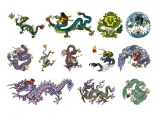 free vector Chinese classical dragon vector of the six