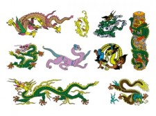 free vector Chinese classical dragon vector of the seven