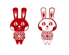 free vector Papercut rabbit rabbit vector