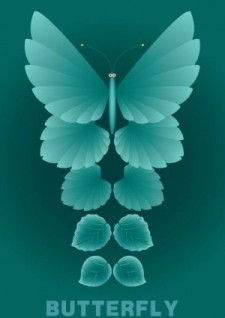 free vector Leaves and butterflies vector