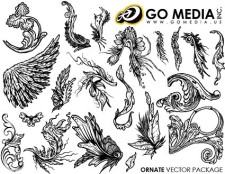 free vector Go media produced vector continental and lace wings