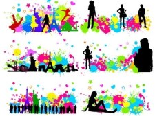 free vector Free City Character with Colorful InkBlot Vector GraphicS