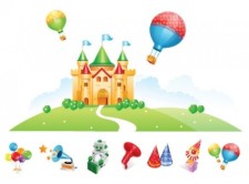 free vector Vector Castle and Toys