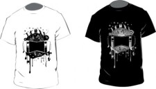 free vector Black and White T-shirt Vector