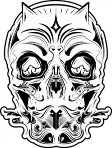 free vector FF 26: Devil Skull Black and White
