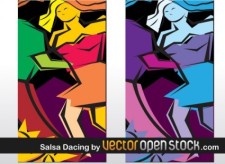 free vector Salsa dancing art illustration