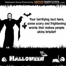 free vector Halloween - Scary Postcard