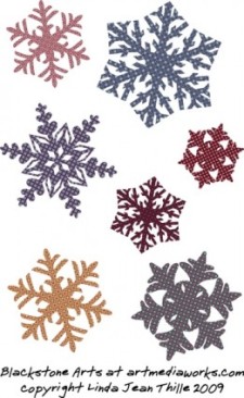 free vector Quilted Snowflakes