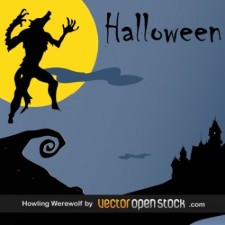 free vector Halloween - Howling WereWolf