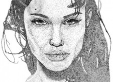 free vector Angelina Jolie Stipple Art Vector
