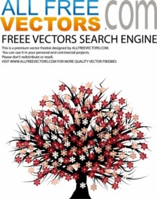 free vector Vector blossomed tree