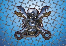 free vector Motorcycle Skull