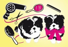 free vector Cute Dogs Beauty Salon