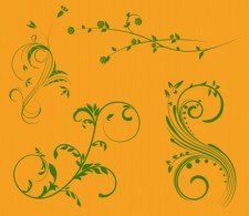 free vector Nature Scroll Ornaments