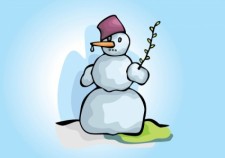 free vector Snowman Winter Scene Illustration