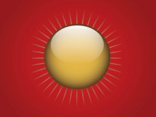 free vector Gold Sun Button