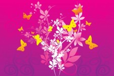 free vector Butterflies and Plants