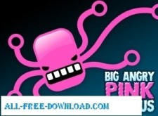 free vector Big Angry Pink Octopus