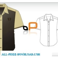 free vector Short Sleeved Shirt Template